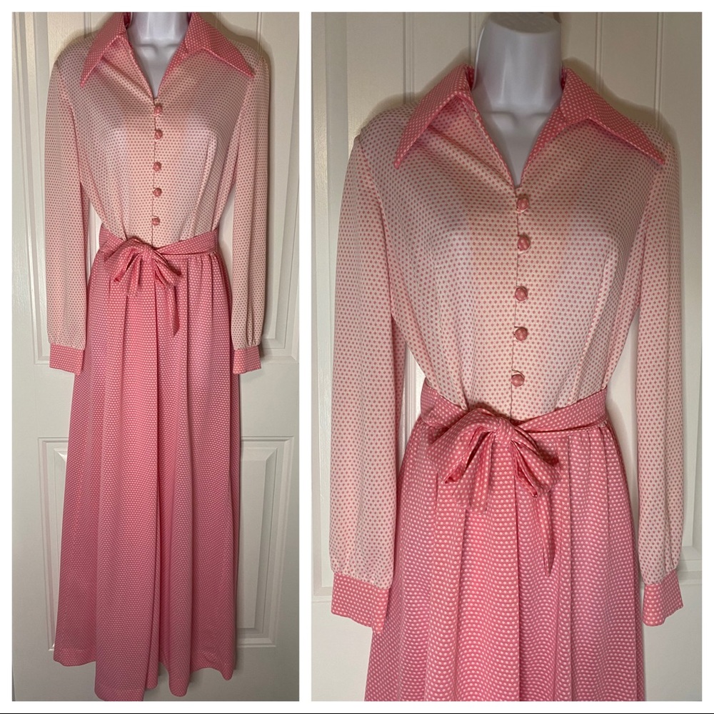 Vintage Pink Polka Dot Dress